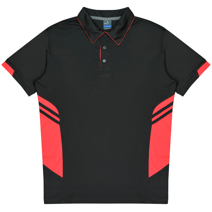 TASMAN MENS POLOS - SLATE/NEON PINK