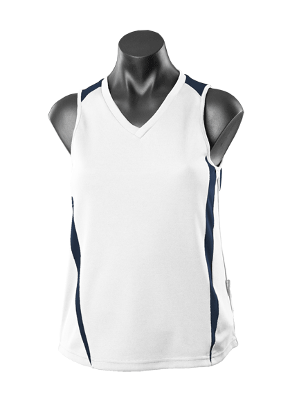 EUREKA LADY SINGLETS - WHITE/NAVY