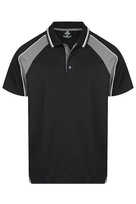 PANORAMA MENS POLOS - BLACK/ASHE/WHITE