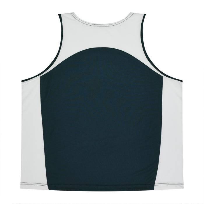 PREMIER MENS SINGLETS - NAVY/WHITE