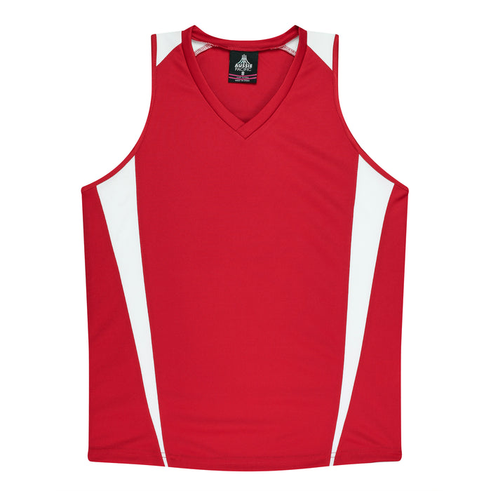 EUREKA LADY SINGLETS - RED/WHITE