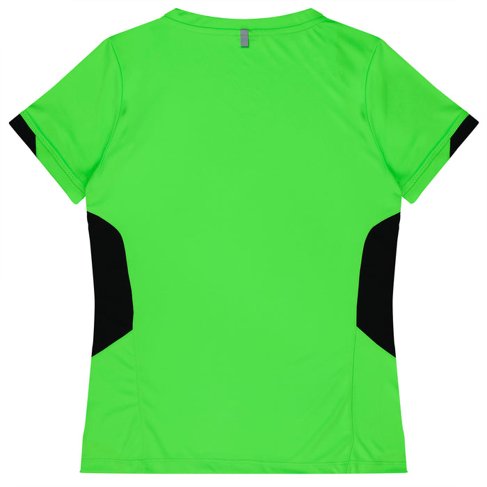 TASMAN LADY TEES - NEON GREEN/BLACK