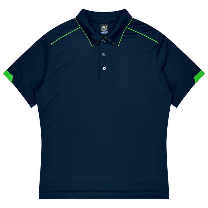 CURRUMBIN KIDS POLOS - NAVY/KAWA GREEN