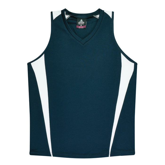 EUREKA LADY SINGLETS - NAVY/WHITE