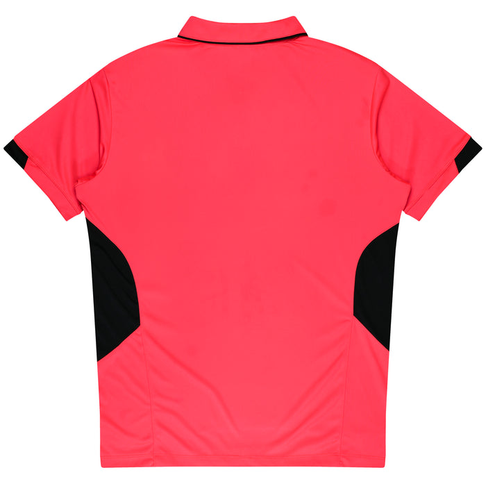 TASMAN MENS POLOS - NEON PINK/BLACK