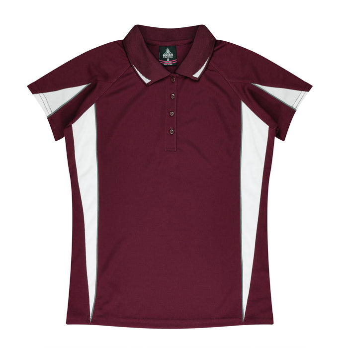 EUREKA LADY POLOS - MAROON/WHITE