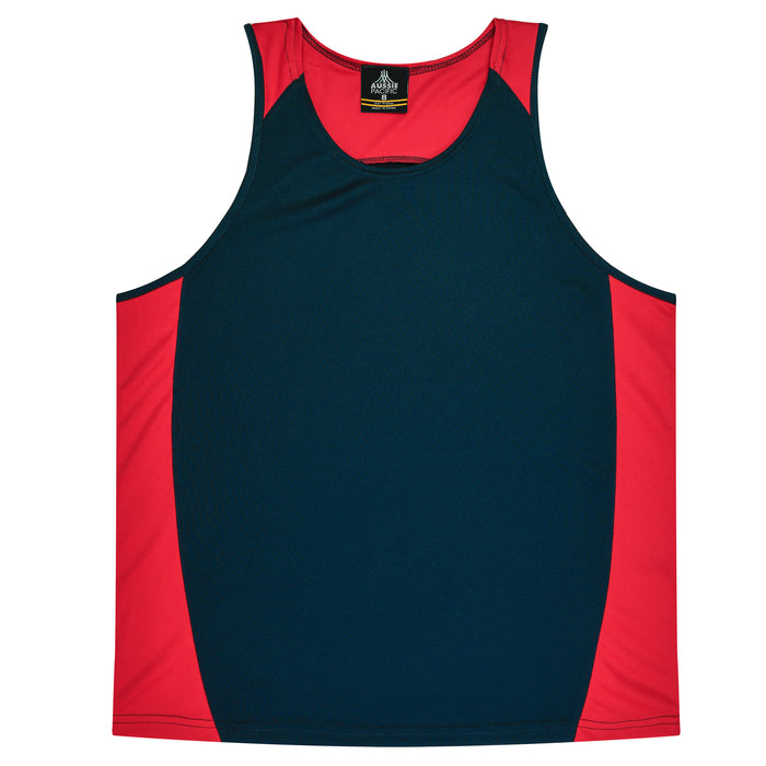 PREMIER KIDS SINGLETS - NAVY/RED