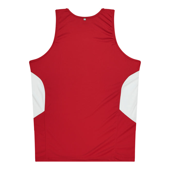 TASMAN KIDS SINGLETS - RED/WHITE