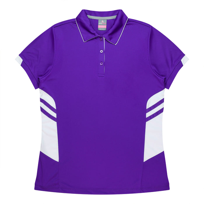 TASMAN LADY POLOS - PURPLE/WHITE