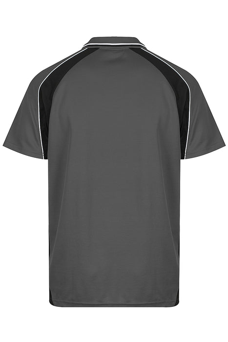 PANORAMA MENS POLOS - SLATE/BLACK/WHITE