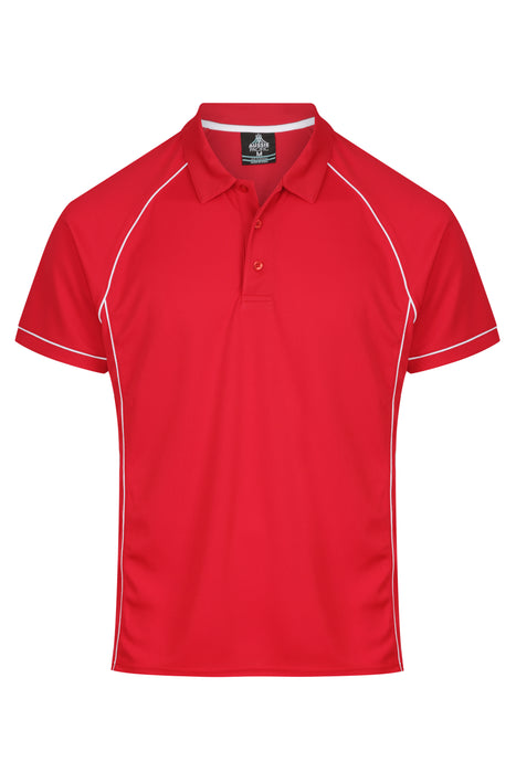 ENDEAVOUR MENS POLOS - RED/WHITE