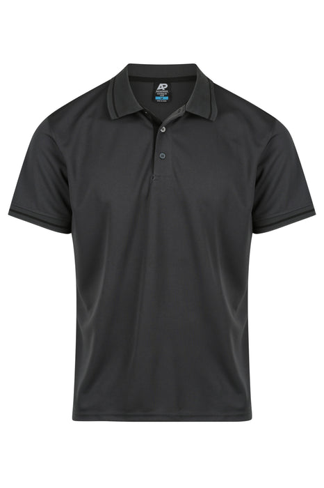 COTTESLOE MENS POLOS - SLATE/BLACK