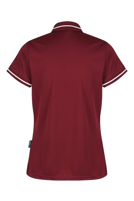 COTTESLOE LADY POLOS - MAROON/WHITE