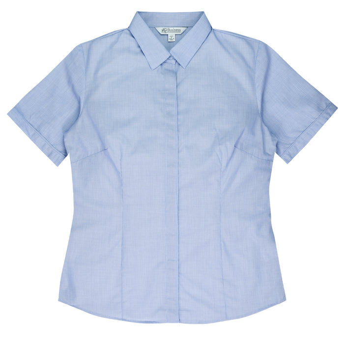 GRANGE LADY SHIRT SHORT SLEEVE - MID BLUE