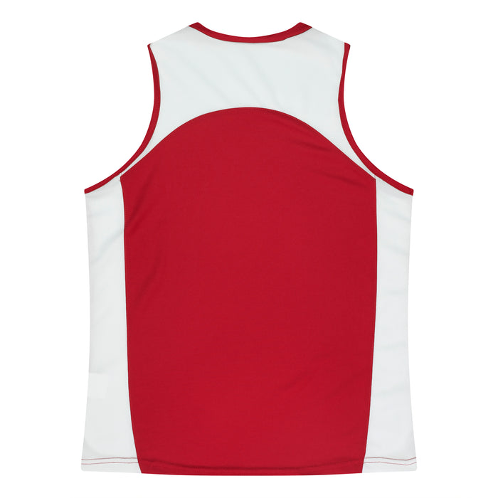 PREMIER LADY SINGLETS - RED/WHITE