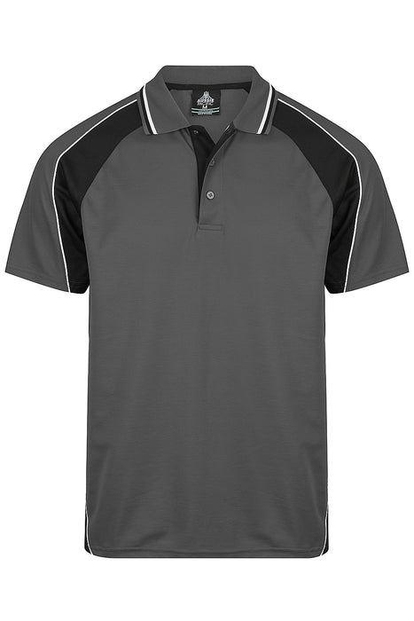 PANORAMA MENS POLOS - SLATE/BLACK/WHITE