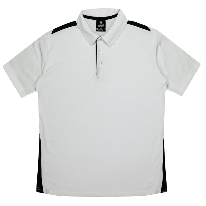 PATERSON MENS POLOS - WHITE/BLACK