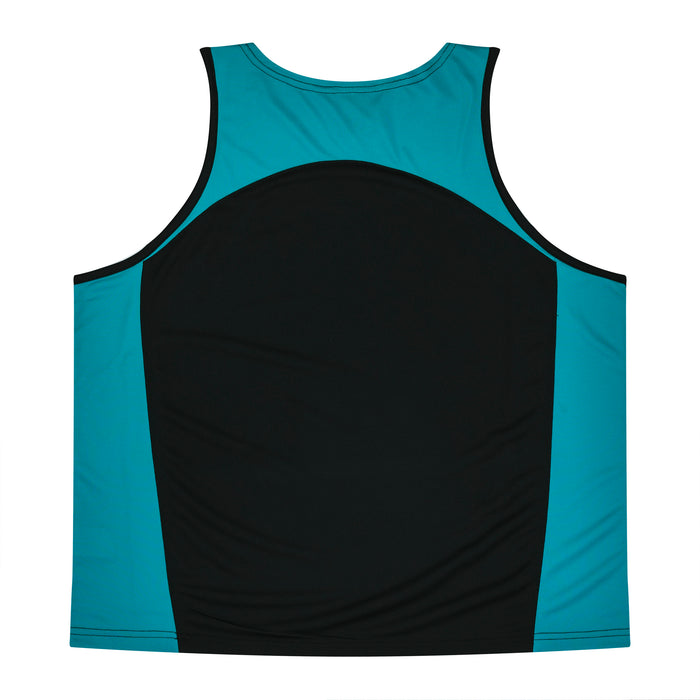 PREMIER MENS SINGLETS - BLACK/TEAL