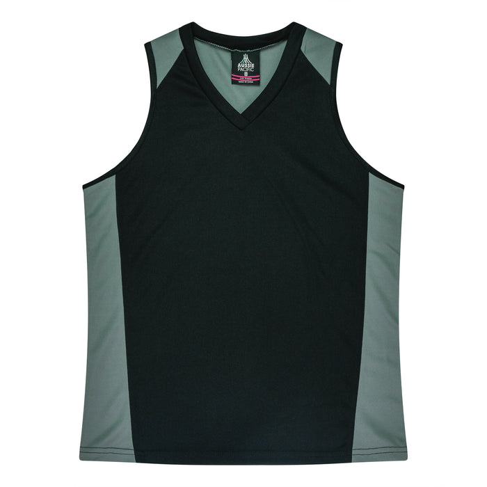 PREMIER LADY SINGLETS - BLACK/ASHE