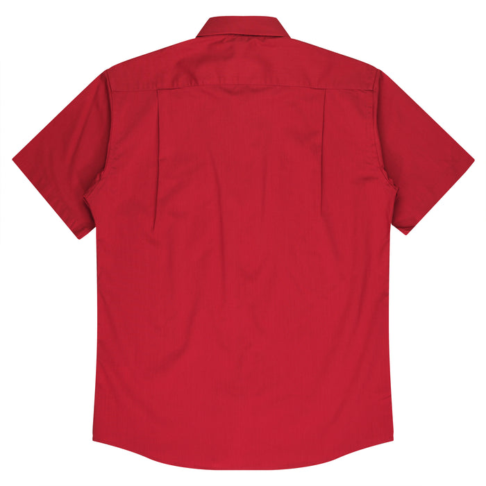 MOSMAN MENS SHIRT SHORT SLEEVE - RED