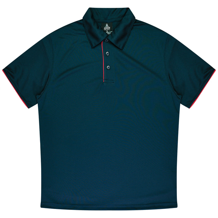 YARRA MENS POLOS - NAVY/RED