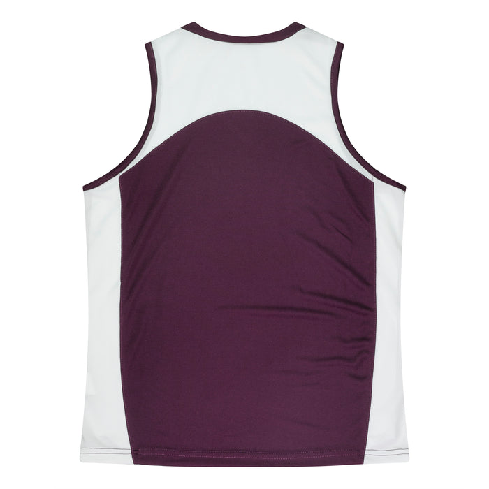 PREMIER LADY SINGLETS - BURGUNDY/WHITE