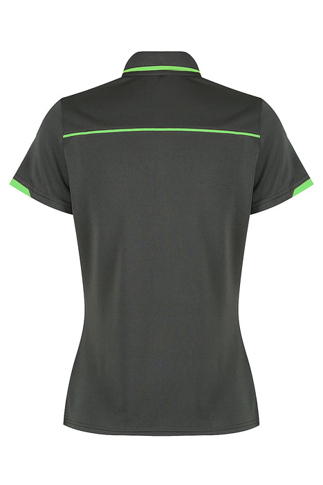 CURRUMBIN LADY POLOS - SLATE/HI VIZ GREEN