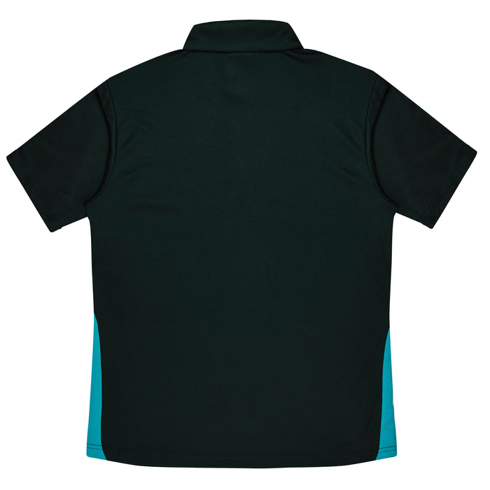 PATERSON MENS POLOS - BLACK/TEAL